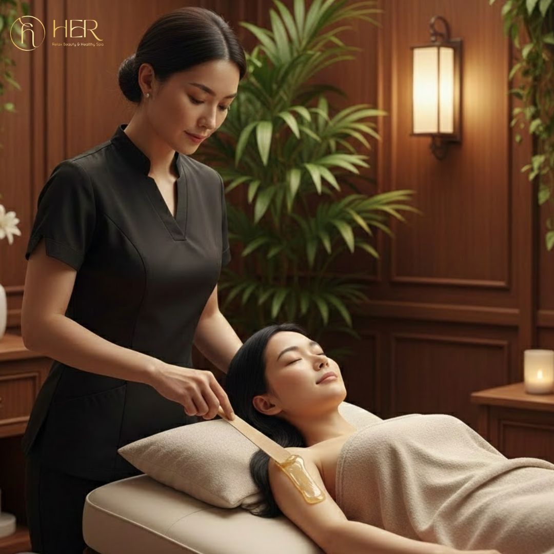 Quy trình waxing vệ sinh và sạch sẽ tại HerSpa.