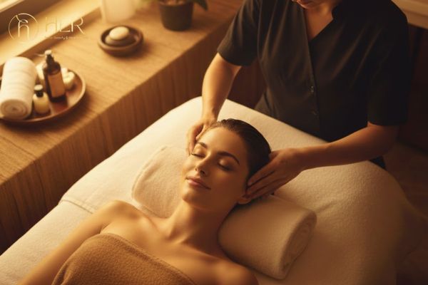 Không gian spa gội đầu dưỡng sinh HerSpa Phan Thiết nhẹ nhàng và thư giãn.