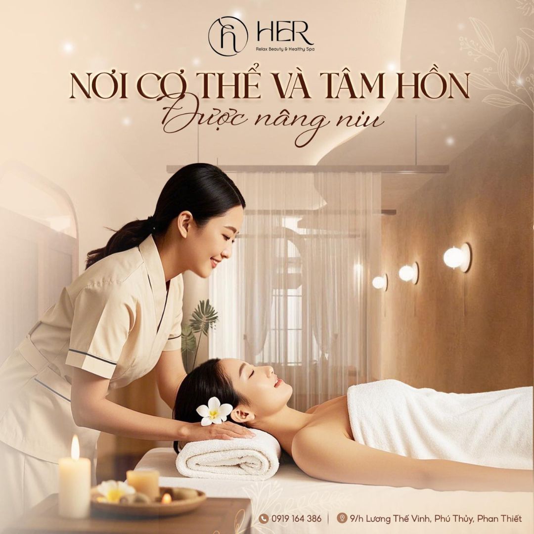 Dịch vụ massage chăm sóc cơ thể tại HerSpa Phan Thiết.
